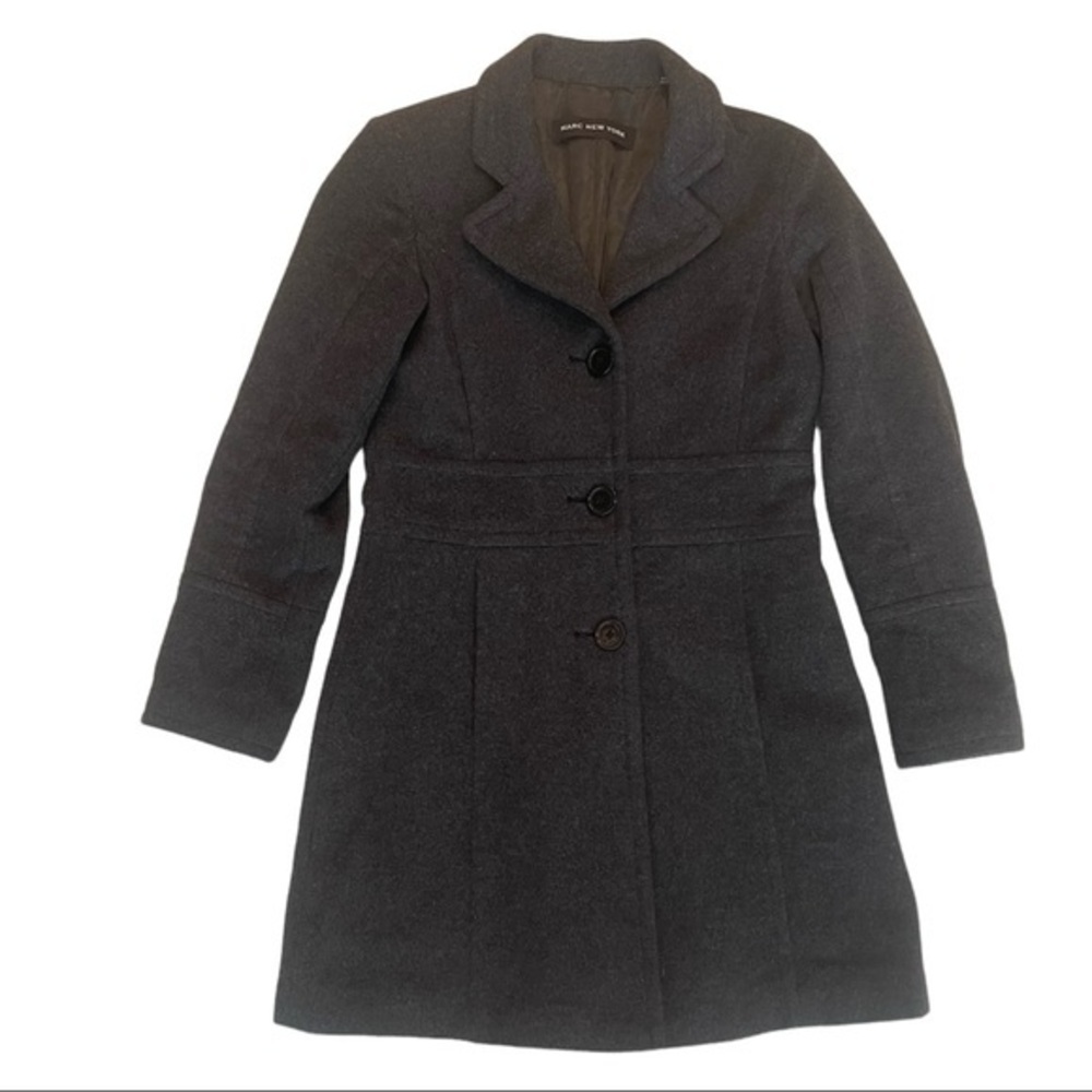 Marc New York Gray Wool Cashmere Pea Coat Size 4